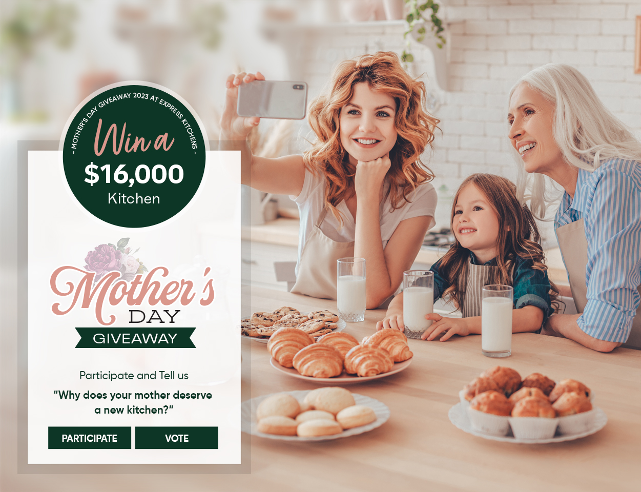 Express Kitchens Mother's Day Giveaway 2023 - Express Kitchens